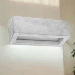 Sollux Beton Wandleuchte Up Down 30 cm eckig E27 Grau