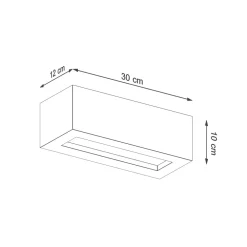 Sollux Beton Wandleuchte Up Down 30 cm eckig E27 Grau