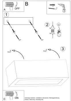 Sollux Beton Wandleuchte Up Down 30 cm eckig E27 Grau