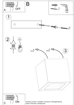 Clearance Sollux Betonlampe Wand eckig H: 12 cm klein Up Down indirekt