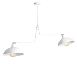 ALDEX Bewegliche Deckenlampe Weiß Metall 2-flammig L:113 cm* Deckenleuchten|Badezimmer Lampe