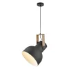 Just Light Bewegliche Hängeleuchte Schwarz Holz Metall E27 L:30 cm* Hängelampen|Bürolampen
