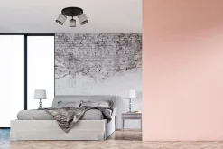 Best Belis Beweglicher Deckenspot blendarm Stoff Schwarz Beige E14