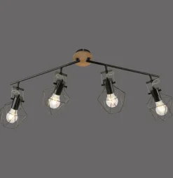 Hot Just Light Beweglicher Deckenspot Holz Metall 110 cm E27 Vintage