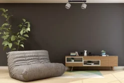 Outlet Belis Beweglicher Deckenspot Stoff Schwarz Beige E14 L:55 cm