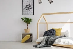 Outlet Belis Beweglicher Deckenspot Stoff Schwarz Beige E14 L:55 cm