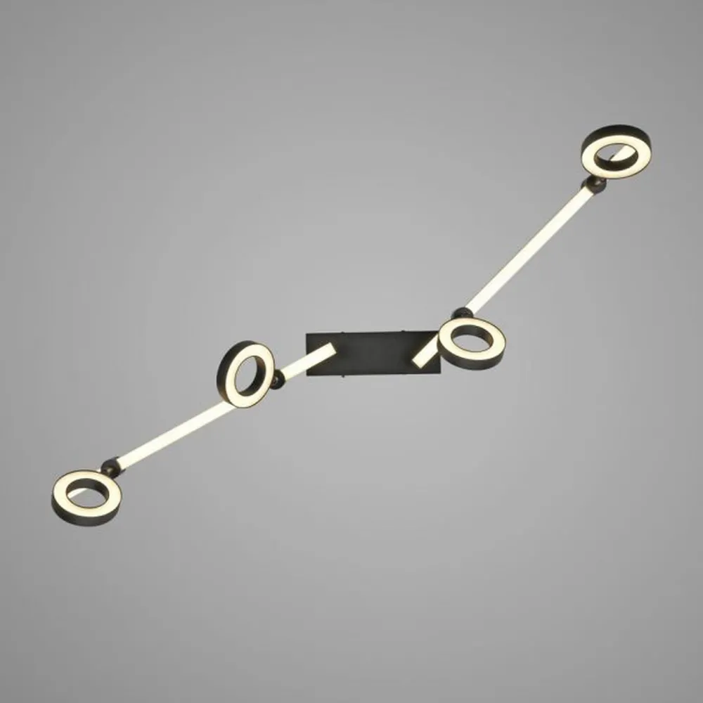 Just Light Beweglicher LED Deckenspot Schwarz RGB 114,5 cm dimmbar