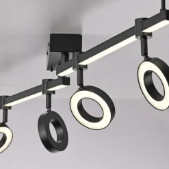 Just Light Beweglicher LED Deckenspot Schwarz RGB 114,5 cm dimmbar