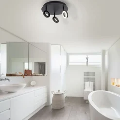 Outlet Paul Neuhaus Beweglicher LED Deckenstrahler Anthrazit IP44 Ø33,5 cm