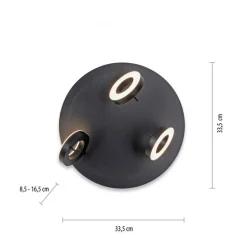 Outlet Paul Neuhaus Beweglicher LED Deckenstrahler Anthrazit IP44 Ø33,5 cm