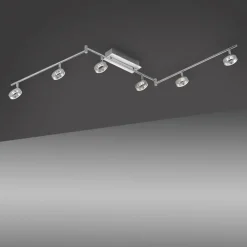 Paul Neuhaus Beweglicher LED Deckenstrahler in Aluminium IP44 188 cm* Flurlampen|Bürolampen
