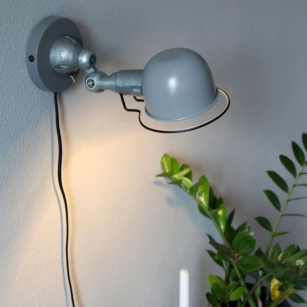 Steinhauer Beweglicher Wandspot mit Stecker in Grün Silber T:29 cm* Spots|Wandleuchten