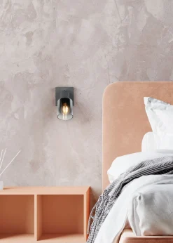 Trio Reality Beweglicher Wandstrahler Rauchglas Metall E14 T:15 cm* Flurlampen|Bürolampen