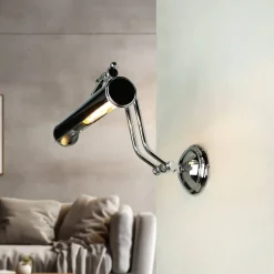 Clearance Giovanni Battista Bilderlampe verstellbar Messing in Silber E14