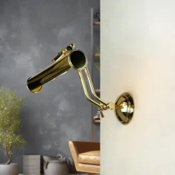 Giovanni Battista Bilderleuchte Messing in Shabby Weiß Gold* Wandleuchten|Jugendstil Lampen