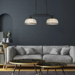 Discount Searchlight Billardleuchte Esstisch B: 75 cm E27 verstellbar Schwarz