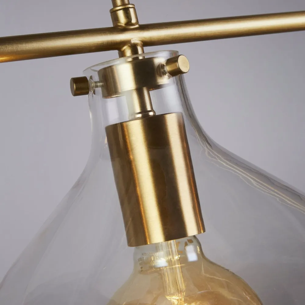 Searchlight Billardleuchte Vintage 3-flammig B: 110 cm E27 in Messing* Wohnzimmerlampen|Glaslampen