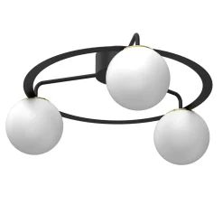 Hot Luminex Blendarme Deckenlampe Glas Metall Schwarz Weiß Gold E27