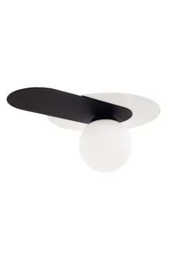 Outlet Belis Blendarme Deckenlampe Glaskugel Schwarz Weiß E27 35 cm