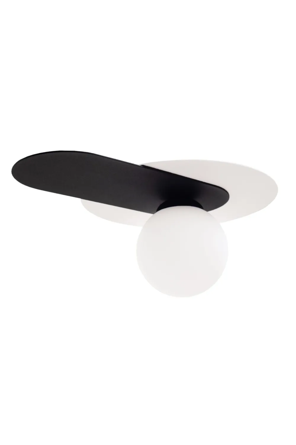 Outlet Belis Blendarme Deckenlampe Glaskugel Schwarz Weiß E27 35 cm