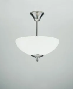 Outlet Berliner Messingleuchten Blendarme Deckenlampe in Nickel Messing Glas E27 Ø32 cm