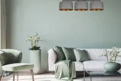 Clearance Belis Blendarme Deckenlampe Stoff Graphit Gold E27 3-flammig