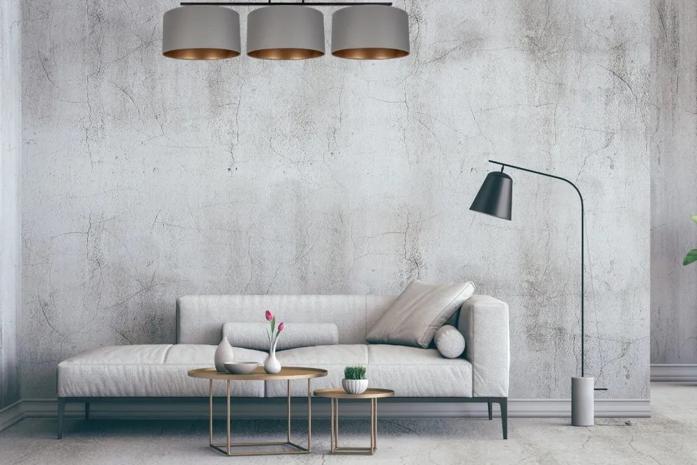 Clearance Belis Blendarme Deckenlampe Stoff Graphit Gold E27 3-flammig