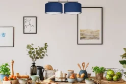 Sale Belis Blendarme Deckenlampe Stoff Schwarz Blau Weiß E27 70 cm