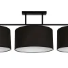 Belis Blendarme Deckenlampe Stoff Schwarz Weiß E27 3-flammig* Bürolampen|Wohnzimmerlampen