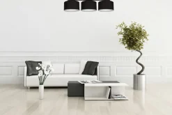 Belis Blendarme Deckenlampe Stoff Schwarz Weiß E27 3-flammig* Bürolampen|Wohnzimmerlampen