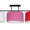 Belis Blendarme Deckenlampe Stoff Weiß Rosa Rot E27 L:100 cm* Bürolampen|Wohnzimmerlampen