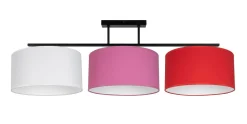 Belis Blendarme Deckenlampe Stoff Weiß Rosa Rot E27 L:100 cm* Bürolampen|Wohnzimmerlampen
