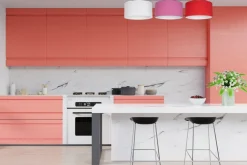 Belis Blendarme Deckenlampe Stoff Weiß Rosa Rot E27 L:100 cm* Bürolampen|Wohnzimmerlampen