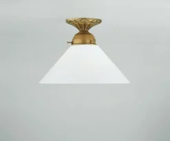 Online Berliner Messingleuchten Blendarme Deckenleuchte Berliner Messing Glas B:25 cm