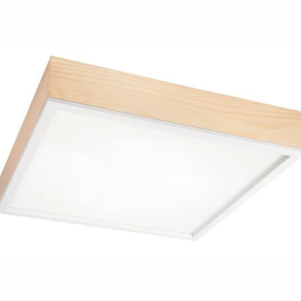 Lamkur Blendarme Deckenleuchte Glas Holz Pinie E27 L:48 cm* Wohnzimmerlampen|Glaslampen