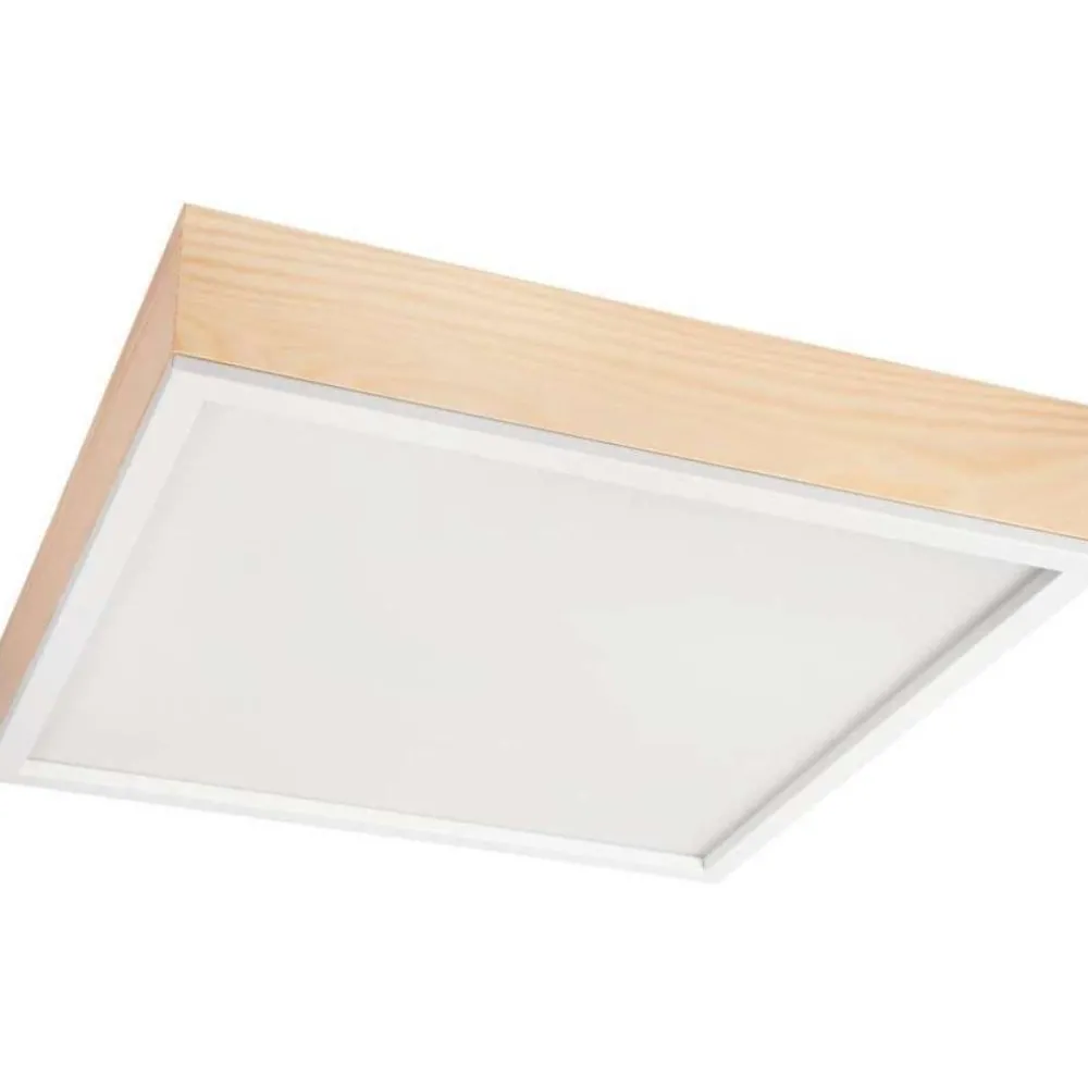 Lamkur Blendarme Deckenleuchte Glas Holz Pinie E27 L:48 cm* Wohnzimmerlampen|Glaslampen