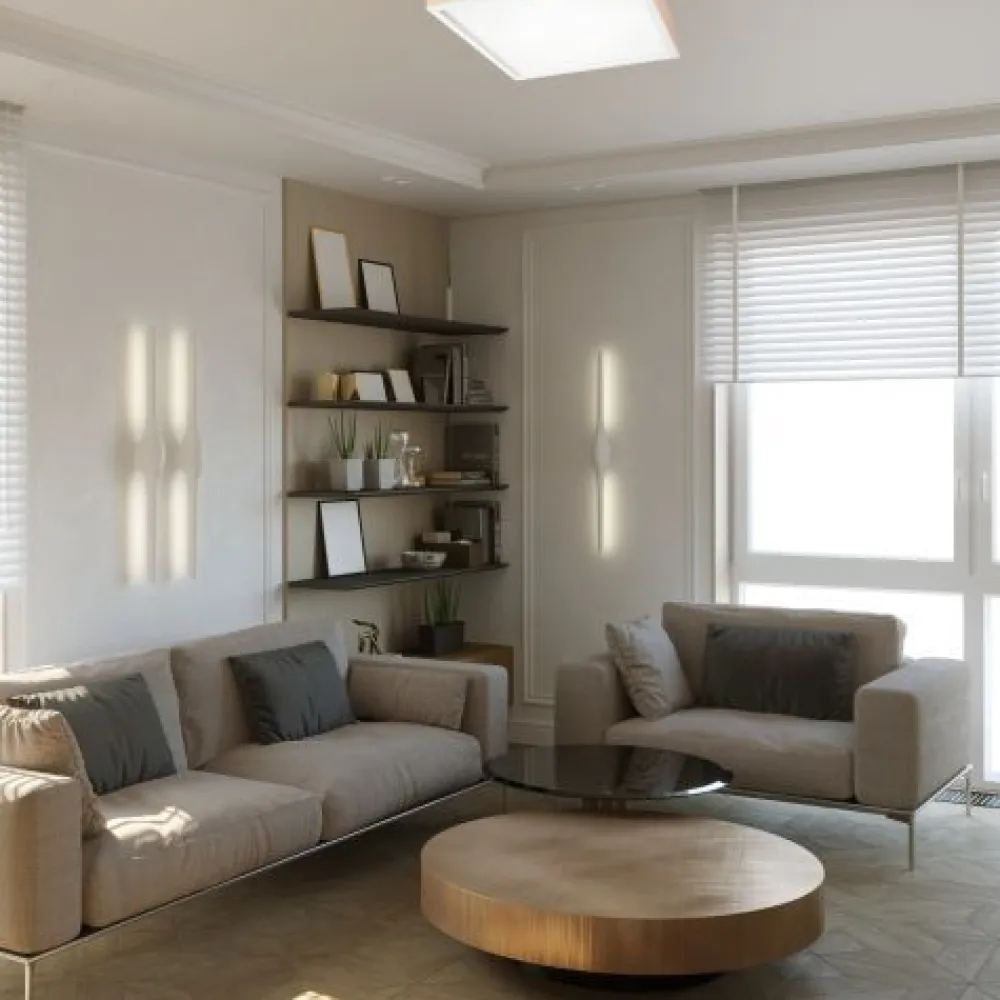 Lamkur Blendarme Deckenleuchte Glas Holz Pinie E27 L:48 cm* Wohnzimmerlampen|Glaslampen