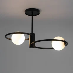 Sigma Blendarme Deckenleuchte Glas Schwarz Weiß G9 L:55 cm* Deckenleuchten|Kugellampen