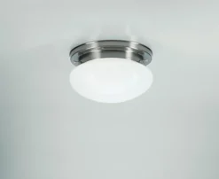 Berliner Messingleuchten Blendarme Deckenleuchte in Nickel Messing Glas Ø20 cm* Flurlampen|Bürolampen