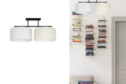 Online Belis Blendarme Deckenleuchte Stoff Weiß Ecru E27 L:70 cm