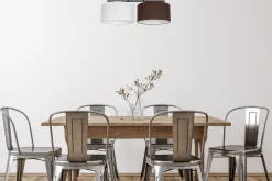 Belis Blendarme Deckenleuchte Stoff Weiß Braun E27 L:70 cm* Bürolampen|Wohnzimmerlampen