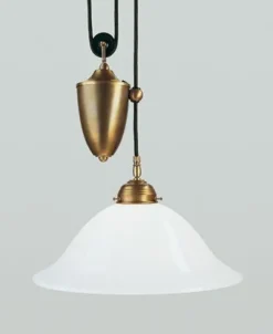 Sale Berliner Messingleuchten Blendarme Hängelampe Berliner Messing Glas E27 B:35 cm