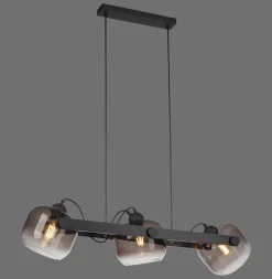 Just Light Blendarme Hängelampe Glas Metall E27 90 cm schwenkbar