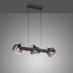 Just Light Blendarme Hängelampe Glas Metall E27 90 cm schwenkbar