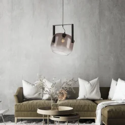 Just Light Blendarme Hängelampe Glas Metall L:35 cm E27 Industrie* Hängelampen|Bürolampen