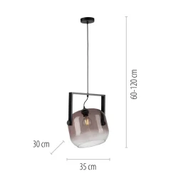 Just Light Blendarme Hängelampe Glas Metall L:35 cm E27 Industrie* Hängelampen|Bürolampen