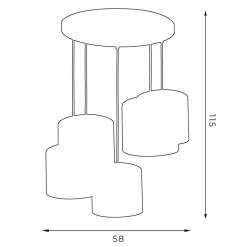 Sale Luminex Blendarme Hängelampe Schwarz Gold Stoff Metall 5-flmg
