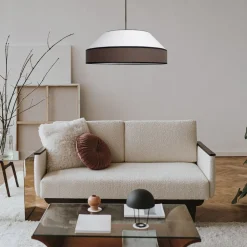 Sale Belis Blendarme Hängelampe Stoff Schwarz Weiß E27 Ø45 cm