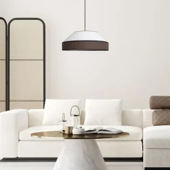 Sale Belis Blendarme Hängelampe Stoff Schwarz Weiß E27 Ø45 cm