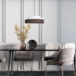 Sale Belis Blendarme Hängelampe Stoff Schwarz Weiß E27 Ø45 cm